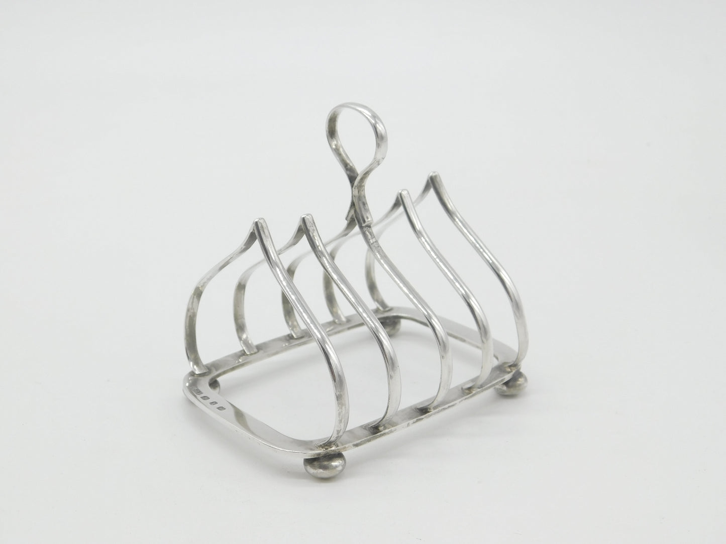 Victorian Sterling Silver Onion Shape Toast Rack 1897 Birmingham Antique