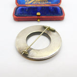 Victorian Scottish Sterling Silver Bloodstone & Agate Circular Brooch c1860