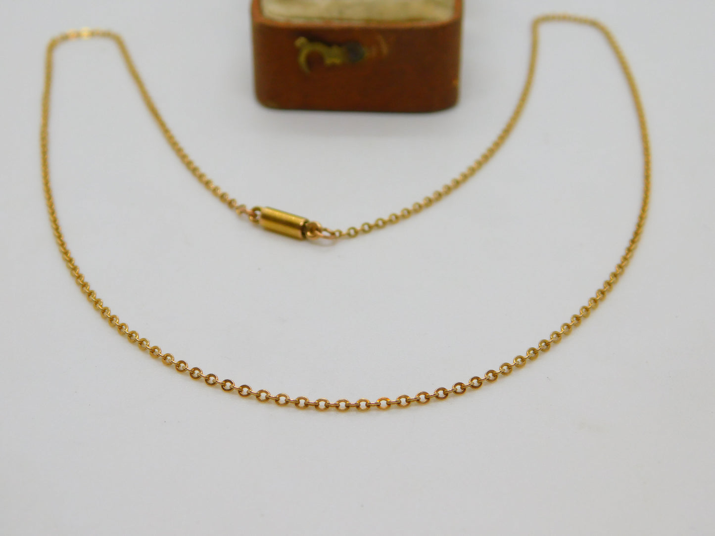 15ct Gold Cable Link Chain Necklace 42.6cm / 16.7" Antique Victorian c1890