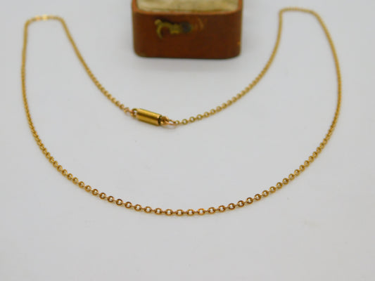 15ct Gold Cable Link Chain Necklace 42.6cm / 16.7" Antique Victorian c1890