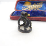 Victorian Cut Steel & Carved Glass Julius Caesar Intaglio Fob Seal c1840 Antique