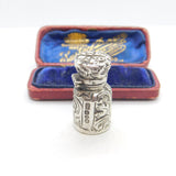 Victorian Sterling Silver Floral Pattern Small Scent Bottle 1891 Birmingham