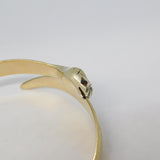 22ct Gold on Sterling Silver Snake Form Cuff Bangle Bracelet Vintage 1973 London