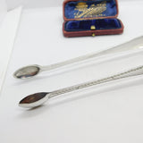 Belgian Regency Sterling Silver Bright Cut Sugar Tongs 'Recense' Mark 1831