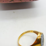 9ct Yellow Gold Gold Carved Haematite Centurion Signet Ring 1992 Birmingham