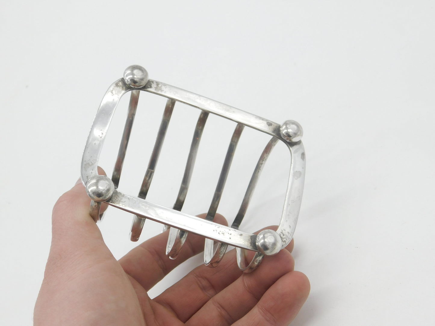 Victorian Sterling Silver Onion Shape Toast Rack 1897 Birmingham Antique