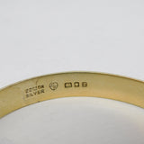 22ct Gold on Sterling Silver Snake Form Cuff Bangle Bracelet Vintage 1973 London