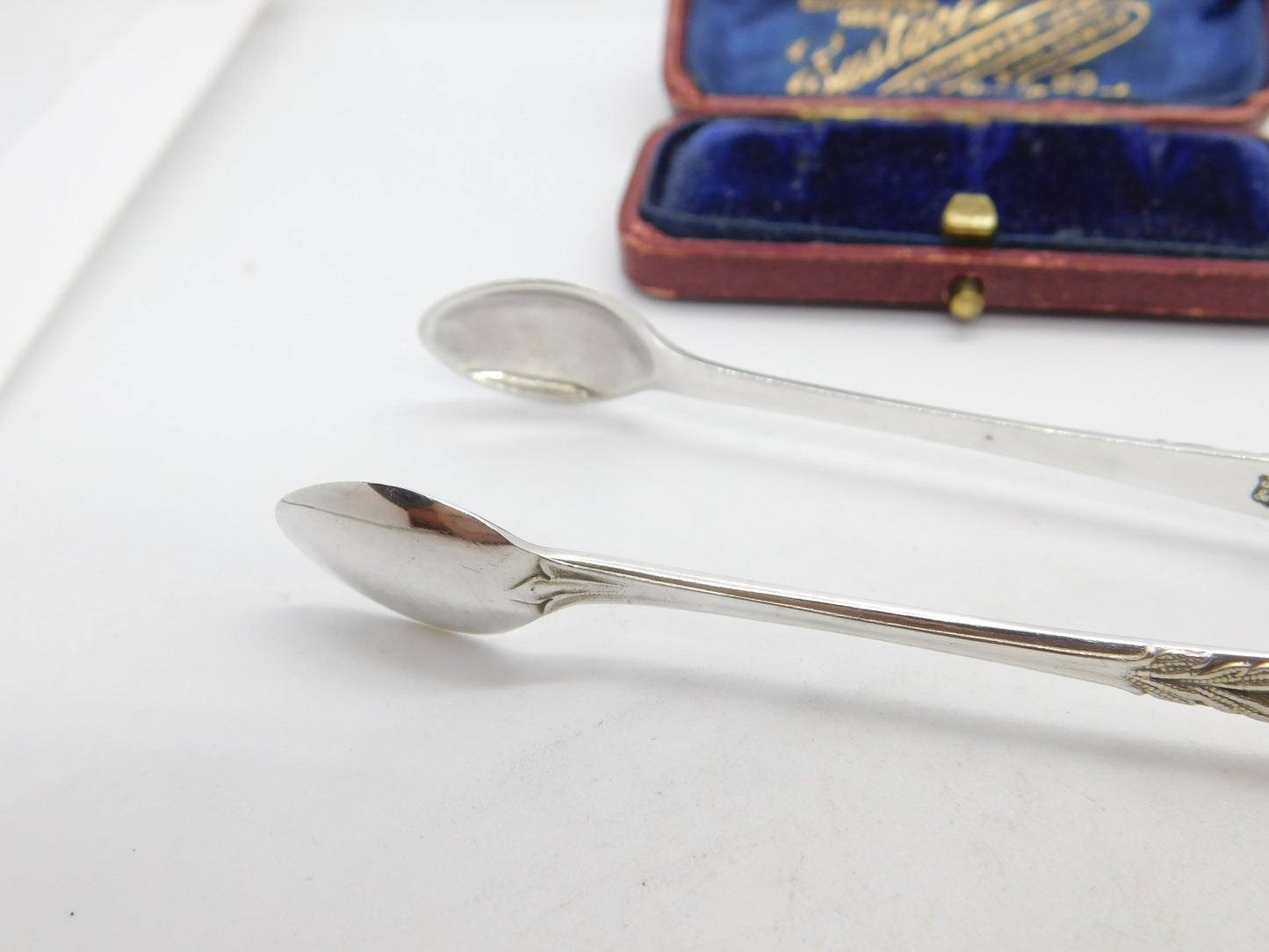 Belgian Regency Sterling Silver Bright Cut Sugar Tongs 'Recense' Mark 1831