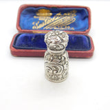 Victorian Sterling Silver Floral Pattern Small Scent Bottle 1891 Birmingham