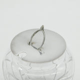Sterling Silver & Cut Glass Lucky Wishbone Honey Pot Antique 1941 Birmingham