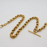 Victorian 9ct Yellow Gold Belcher Link Albert Watch Chain Antique c1890