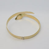 22ct Gold on Sterling Silver Snake Form Cuff Bangle Bracelet Vintage 1973 London