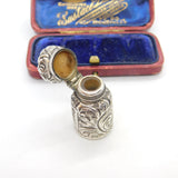 Victorian Sterling Silver Floral Pattern Small Scent Bottle 1891 Birmingham