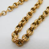 Victorian 9ct Yellow Gold Belcher Link Albert Watch Chain Antique c1890