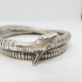 19th Century .835 Silver Articulated Snake Serpent Bangle Bracelet Antique c1880