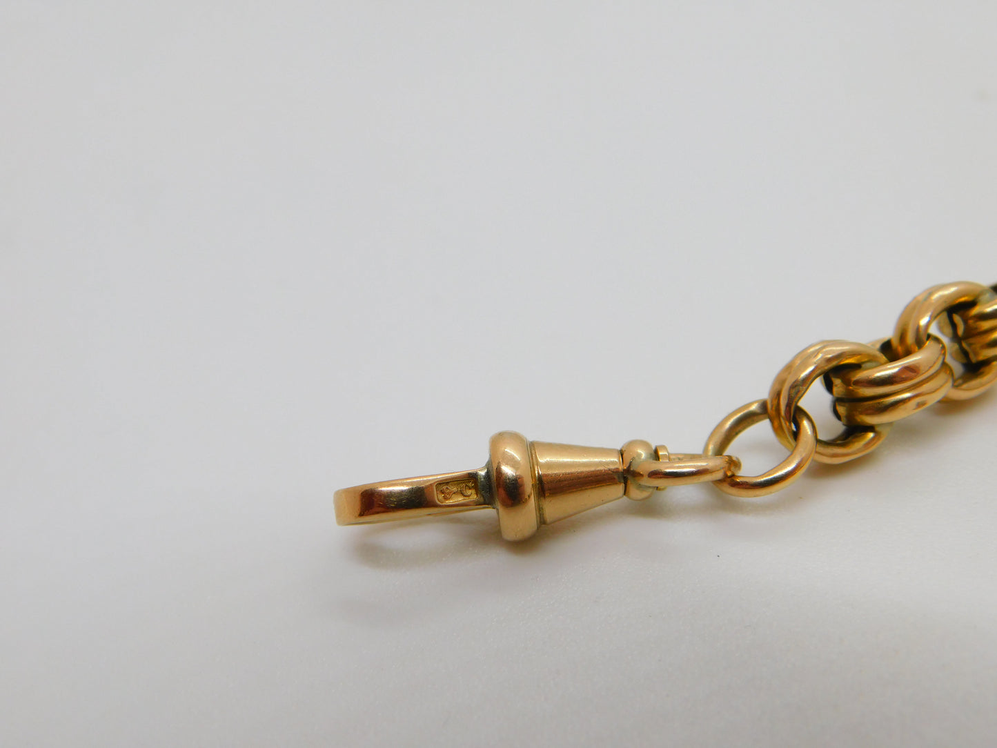 Victorian 9ct Yellow Gold Belcher Link Albert Watch Chain Antique c1890