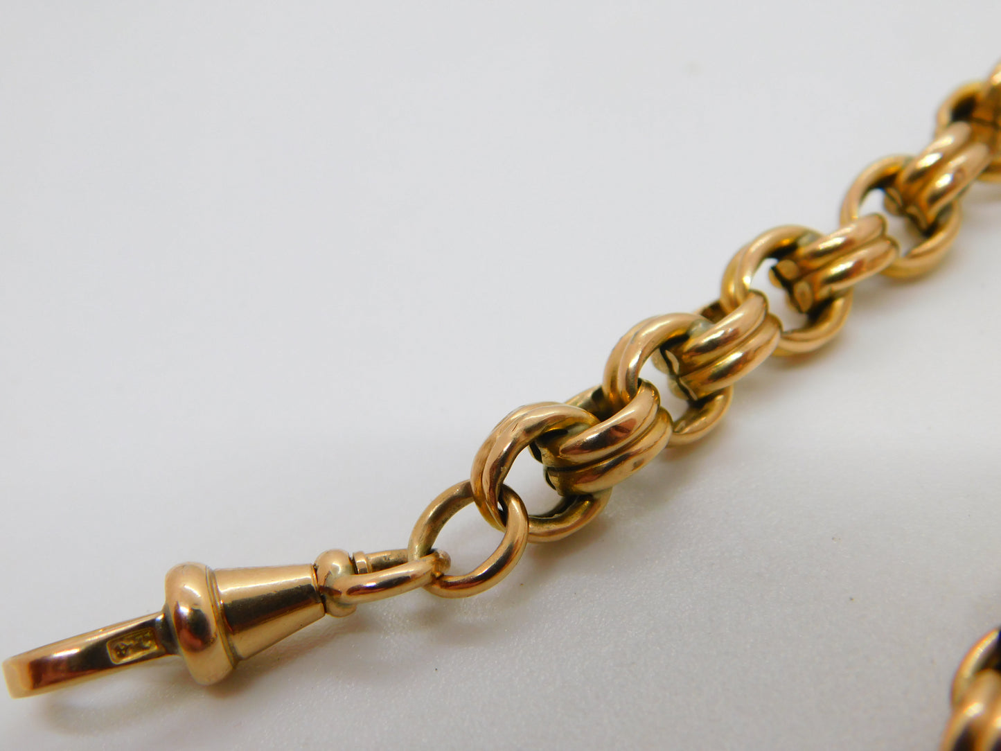 Victorian 9ct Yellow Gold Belcher Link Albert Watch Chain Antique c1890