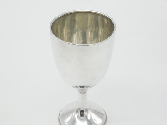 Sterling Silver Minimal Wine Cup or Goblet 1913 Birmingham Antique Art Deco