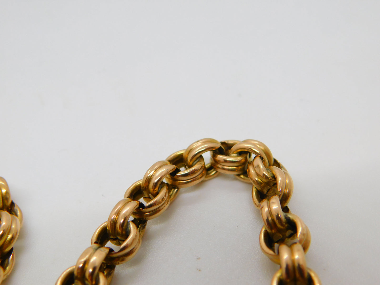 Victorian 9ct Yellow Gold Belcher Link Albert Watch Chain Antique c1890