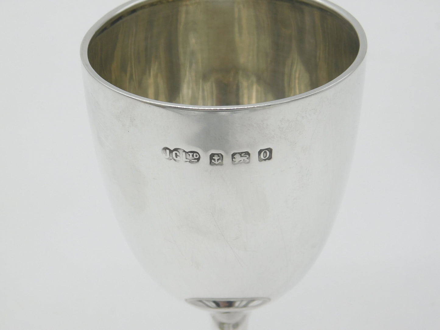 Sterling Silver Minimal Wine Cup or Goblet 1913 Birmingham Antique Art Deco