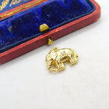 9ct Yellow Gold Walking Elephant Charm Pendant 1973 Birmingham Vintage