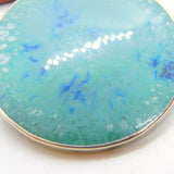 Arts & Crafts Sterling Silver Mounted Ruskin Blue Pottery Brooch c1900 Victorian