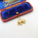 9ct Yellow Gold Walking Elephant Charm Pendant 1973 Birmingham Vintage