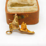 9ct Yellow Gold Opening Marriage in the Shoe Charm Vintage 1968 Birmingham