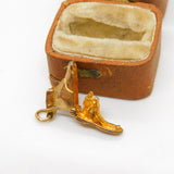 9ct Yellow Gold Opening Marriage in the Shoe Charm Vintage 1968 Birmingham