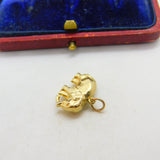 9ct Yellow Gold Walking Elephant Charm Pendant 1973 Birmingham Vintage