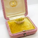 9ct Yellow Gold & Diamond Set Wave Pattern Band Ring Vintage 2000 London