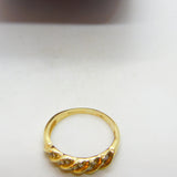 9ct Yellow Gold & Diamond Set Wave Pattern Band Ring Vintage 2000 London