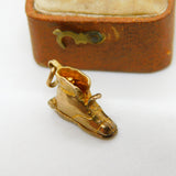 9ct Yellow Gold Opening Marriage in the Shoe Charm Vintage 1968 Birmingham