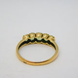 9ct Yellow Gold Graduating Five-Stone Peridot Band Ring Vintage c1970