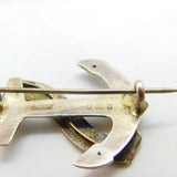 WW1 9ct Gold & Sterling Silver HMS Hogue Sunk Sept. 1914 Anchor Brooch Pin