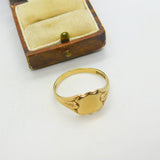 9ct Yellow Gold Shield Form Blank Signet Ring Vintage 1960 Birmingham