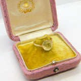 9ct Yellow Gold & Citrine Set Solitaire Ring Vintage c1970 Sheffield