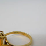 9ct Yellow Gold Emerald Cut Citrine Cocktail Ring Antique c1930 Art Deco