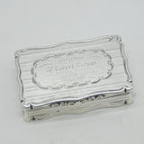 Victorian Sterling Silver Floral Pattern Snuff Box Antique 1860 Birmingham