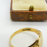 9ct Yellow Gold Shield Form Blank Signet Ring Vintage 1960 Birmingham