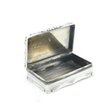 Victorian Sterling Silver Floral Pattern Snuff Box Antique 1860 Birmingham