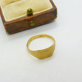 9ct Yellow Gold Shield Form Blank Signet Ring Vintage 1960 Birmingham