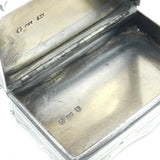 Victorian Sterling Silver Floral Pattern Snuff Box Antique 1860 Birmingham