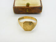 9ct Yellow & Diamond Gold Rising Sun Signet Ring Vintage 1971 Birmingham