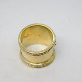 Studio Jewellery Sterling Silver Gilt & Spinel Set Star Form Statement Ring Vintage c1980