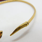 9ct Yellow Gold Ruby Eye Serpent Snake Bangle Bracelet Antique c1920 Art Deco