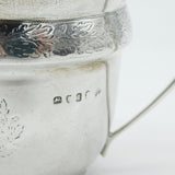 Victorian Sterling Silver Floral Pattern Cream Jug Antique 1880 London