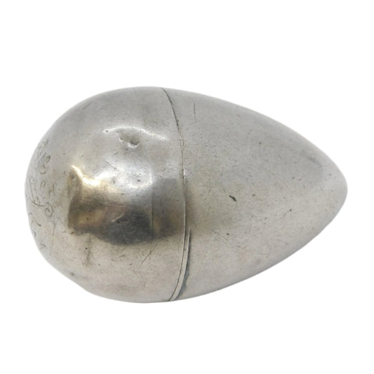 George III Sterling Silver Crested Egg Form Piercing Pot Antique c1790