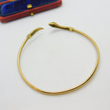 9ct Yellow Gold Ruby Eye Serpent Snake Bangle Bracelet Antique c1920 Art Deco