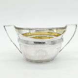George III Sterling Silver Crested Sugar Bowl Antique 1804 London John Emes